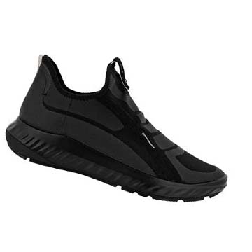 Women's Ecco Ath-1fw Alpha Slip On Sneakers Black | USA 202LIS